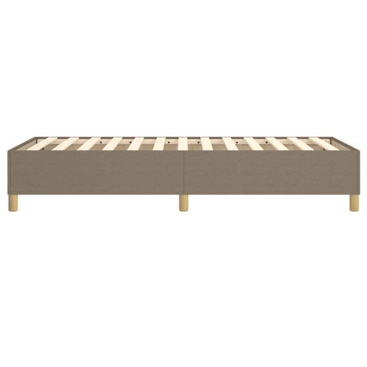 Estrutura de cama de solteiro para adultos com molas 90x200 cm tecido cinza-acastanhado