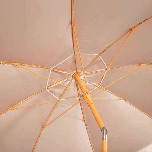Aktive Beach Guarda-sol de praia laranja inclinável com proteção UV50, 220 cm de diâmetro Aktive Beach Guarda-sol de praia laranja inclinável com proteção UV50, 220 cm de diâmetro