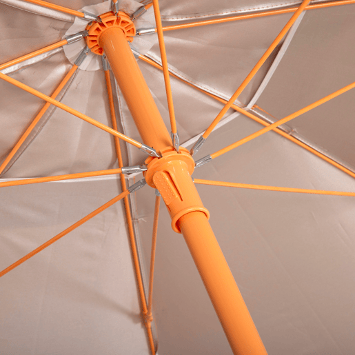 Aktive Beach Guarda-sol de praia laranja inclinável com proteção UV50, 220 cm de diâmetro Aktive Beach Guarda-sol de praia laranja inclinável com proteção UV50, 220 cm de diâmetro