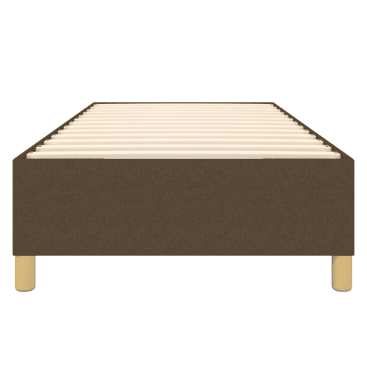 Estrutura de cama de solteiro para adultos com molas 100x200 cm tecido castanho-escuro