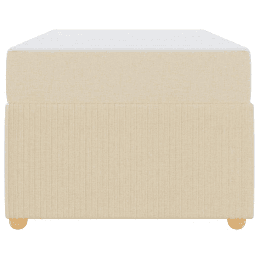 Estrutura de cama de solteiro para adultos com colchão - Creme 100 x 200 cm tecido