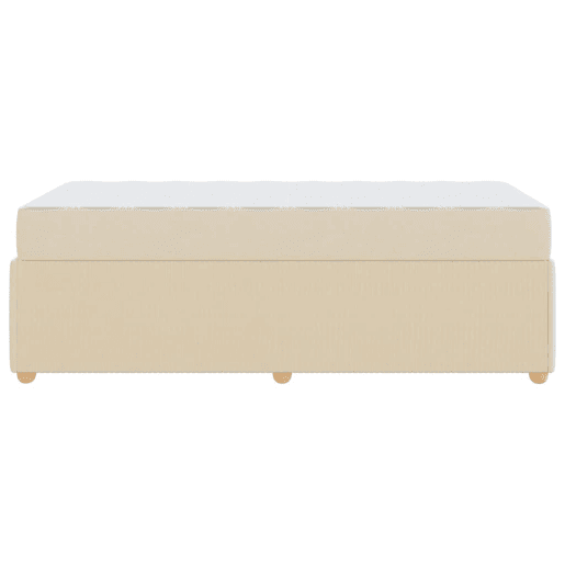 Estrutura de cama de solteiro para adultos com colchão - Creme 100 x 200 cm tecido