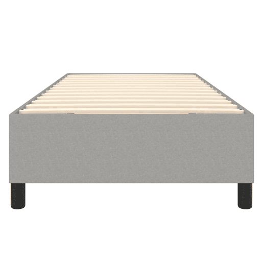Estrutura de cama de solteiro para adultos com molas 90x190 cm tecido cinzento-claro