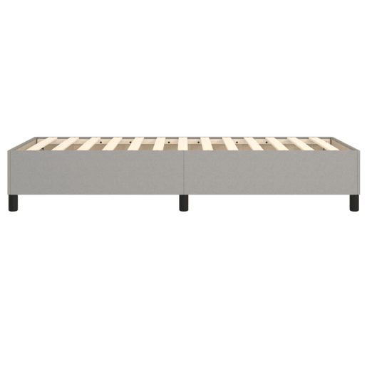 Estrutura de cama de solteiro para adultos com molas 90x190 cm tecido cinzento-claro