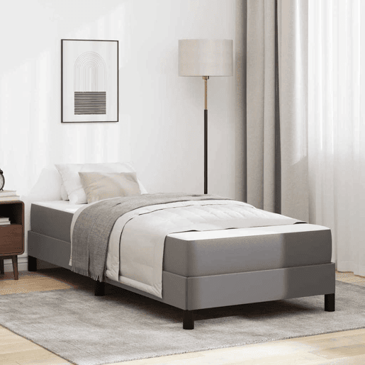 Estrutura de cama de solteiro para adultos com colchão - Cinzeto 100 x 200 cm tecido