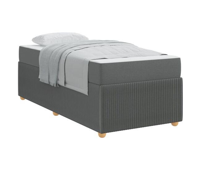 Estructura de cama individual para adultos - gris oscuro 100 x 200 cm tela