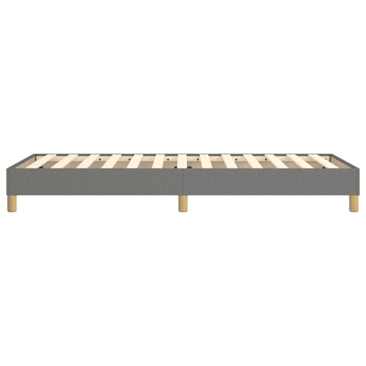 Estrutura de cama de solteiro para adultos com molas 90x200 cm tecido cinzento-escuro
