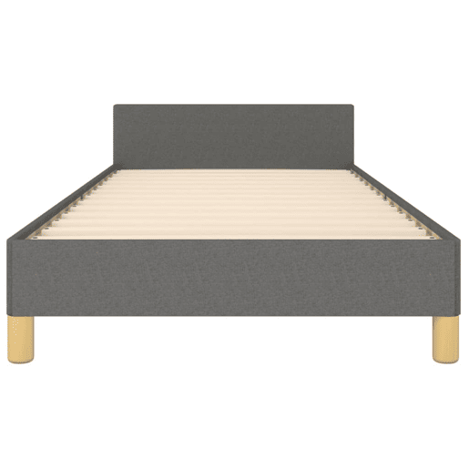 Estrutura de cama de solteiro Design c cabeceira tecido 80x200 cm cinza-escuro