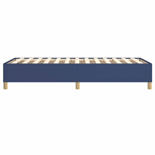 Estrutura de cama de solteiro para adultos com molas 100x200 cm tecido azul