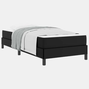 Estrutura de cama de solteiro para adultos com colchão Preto 90 x 190 cm tecido