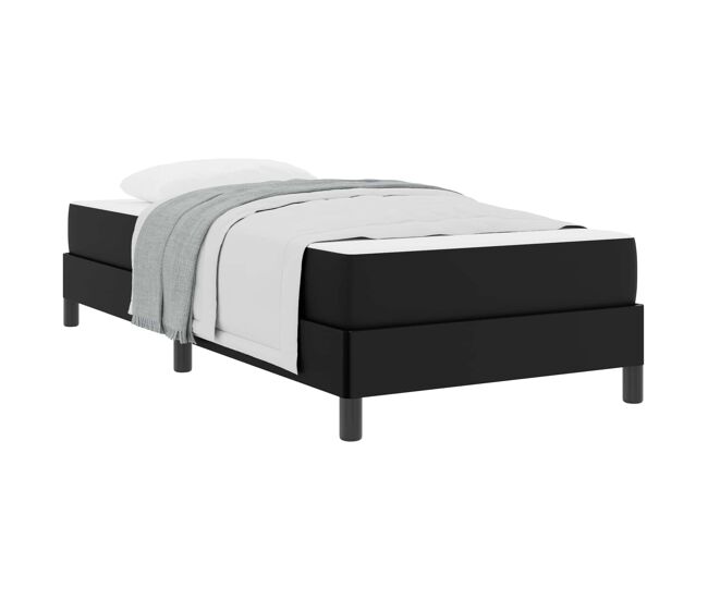 Estructura de cama individual para adultos con colchón negro 90 x 190 cm tela