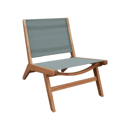 Cadeira de jardim em madeira de acácia e textilene, conjunto de 2 Verde caqui - 55.5x80.5x70.5 cm