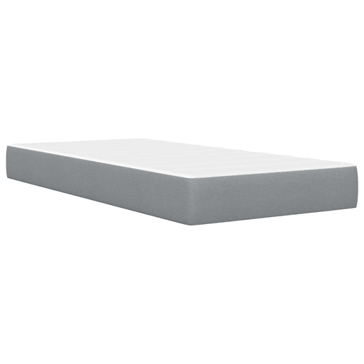 Estrutura de cama de solteiro simple com colchão Cinzento-claro 90 x 200 cm tecido