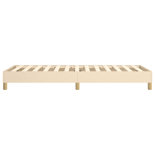 Estrutura de cama de solteiro para adultos com molas 90x200 cm tecido creme