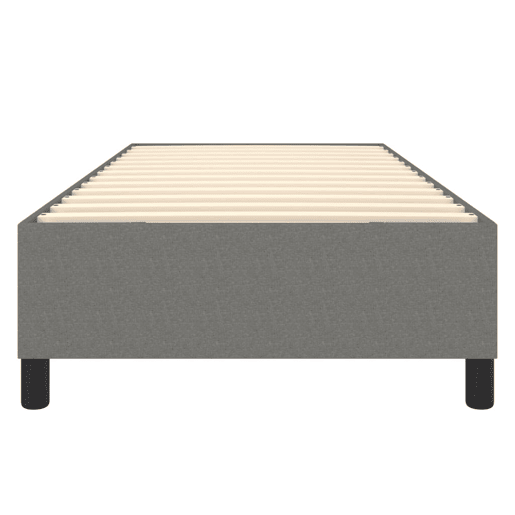 Estrutura de cama de solteiro para adultos com molas 100x200 cm tecido cinzento-escuro