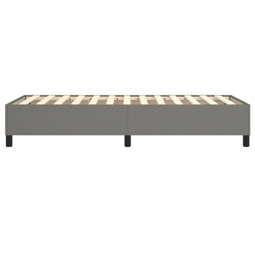 Estrutura de cama de solteiro para adultos com molas 100x200 cm tecido cinzento-escuro