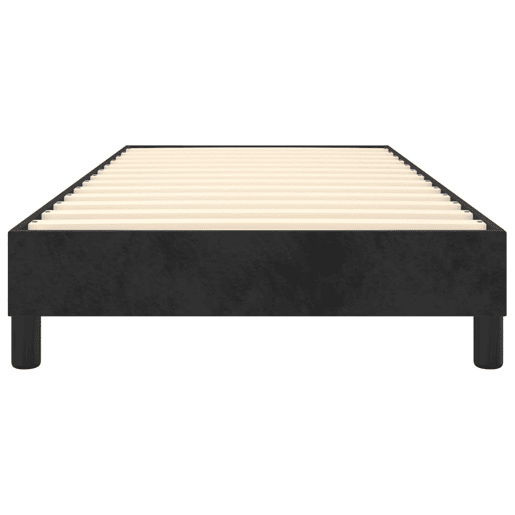 Estrutura de cama de solteiro para adultos com molas 90x200 cm veludo preto