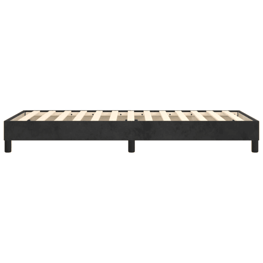 Estrutura de cama de solteiro para adultos com molas 90x200 cm veludo preto