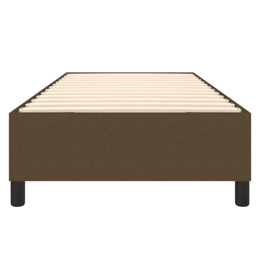Estrutura de cama de solteiro para adultos com molas 100x200 cm tecido castanho-escuro