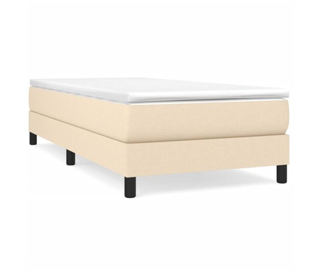 Estructura de cama individual para adultos con somier - tela crema 90x190 cm