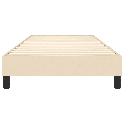 Estrutura de cama de solteiro para adultos com molas 90x190 cm tecido creme
