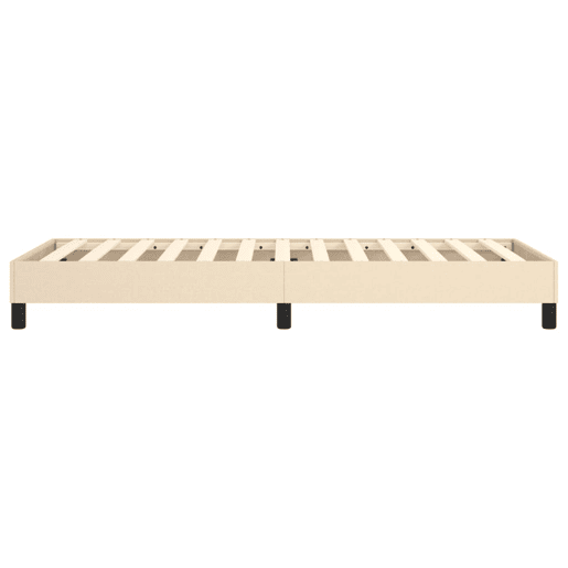 Estrutura de cama de solteiro para adultos com molas 90x190 cm tecido creme