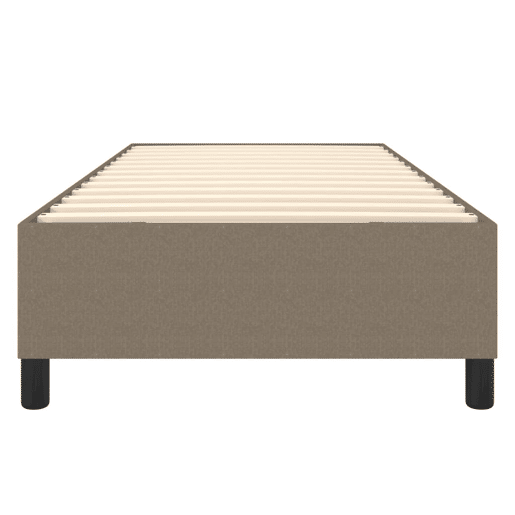 Estrutura de cama de solteiro para adultos com molas 100x200 cm tecido cinza-acastanhado