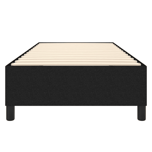 Estrutura de cama de solteiro para adultos com molas 90x190 cm tecido preto