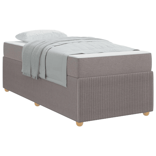 Estrutura de cama de solteiro para adultos Cinzento-acastanhado 100 x 200 cm tecido