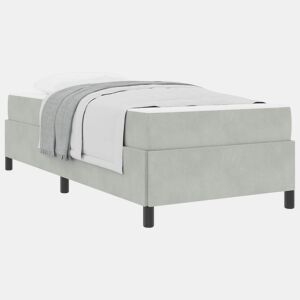 Estrutura de cama de solteiro para adultos Cinzento-claro 100 x 200 cm tecido