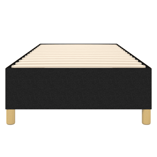 Estrutura de cama de solteiro para adultos com molas 80x200 cm tecido preto