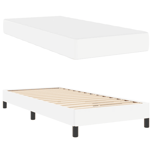 Estrutura de cama de solteiro para adultos com colchão Branco Puro 80 x 200 cm tecido Estrutura de cama de solteiro para adultos com colchão Branco Puro 80 x 200 cm tecido