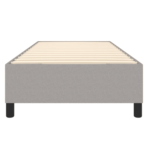 Estrutura de cama de solteiro para adultos com molas 100x200 cm tecido cinzento-claro