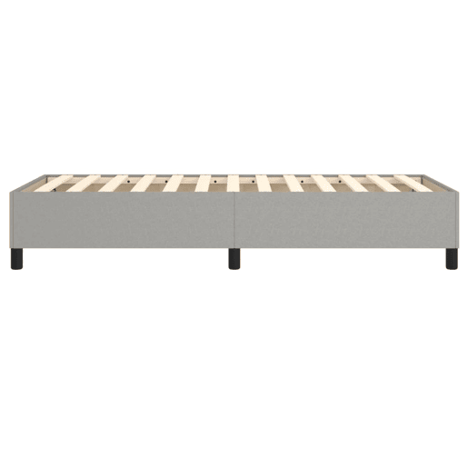 Estrutura de cama de solteiro para adultos com molas 100x200 cm tecido cinzento-claro