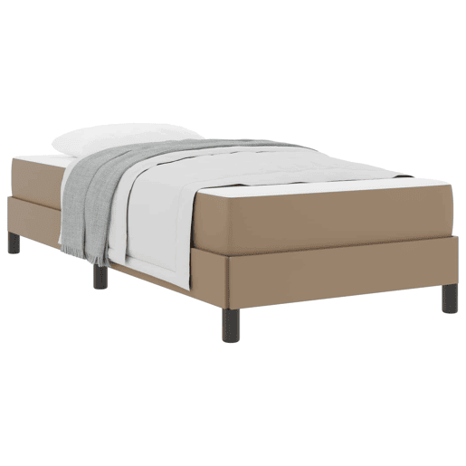 Estrutura de cama de solteiro para adultos com colchão Cappuccino 80 x 200 cm tecido