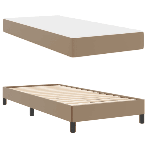 Estrutura de cama de solteiro para adultos com colchão Cappuccino 80 x 200 cm tecido