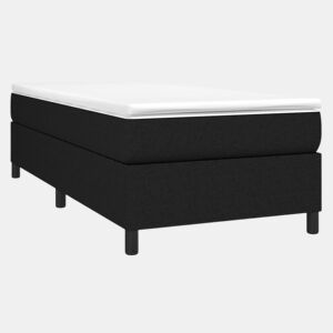 Estrutura de cama de solteiro para adultos com molas 90x200 cm tecido preto