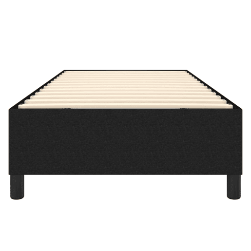 Estrutura de cama de solteiro para adultos com molas 90x200 cm tecido preto