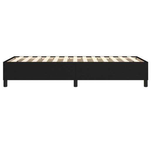 Estrutura de cama de solteiro para adultos com molas 90x200 cm tecido preto