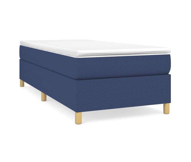 Estructura de cama individual para adultos con somier - tela azul 90x200 cm
