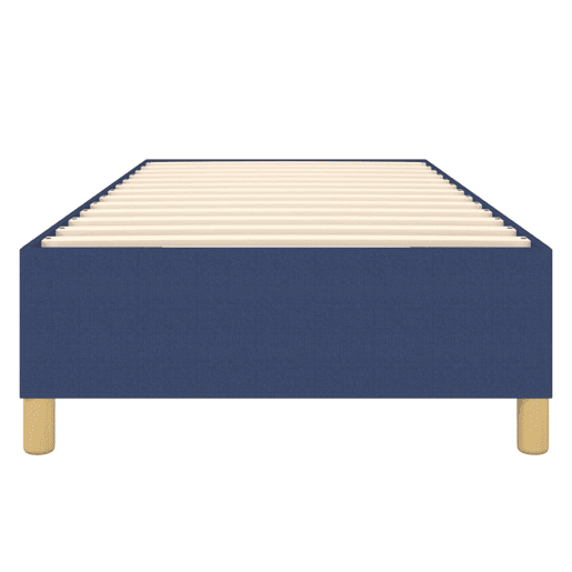 Estrutura de cama de solteiro para adultos com molas 90x200 cm tecido azul