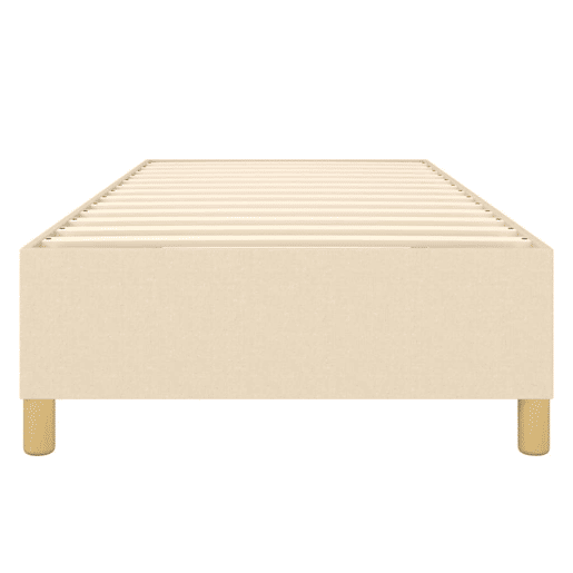 Estrutura de cama de solteiro para adultos com molas 100x200 cm tecido cor creme