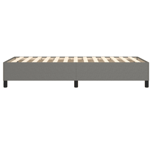 Estrutura de cama de solteiro para adultos com molas 90x200 cm tecido cinzento-escuro