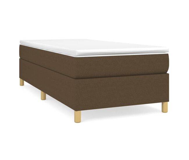 Estructura de cama individual para adultos con somier - tela marrón oscuro 80x200 cm