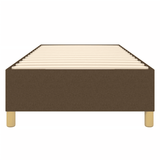 Estrutura de cama de solteiro para adultos com molas 80x200 cm tecido castanho-escuro