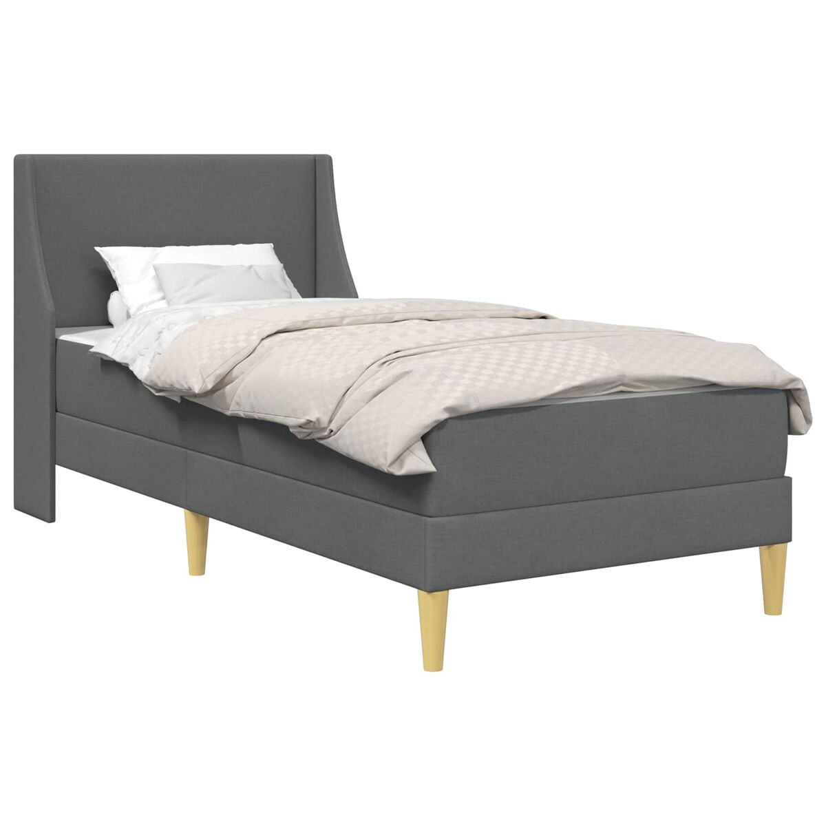 Estructura de cama individual para adultos 104x202 Gris Oscuro