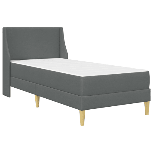 Estrutura de cama de solteiro para adultos com colchão - Cinza Escuro 100 x 200 cm tecido