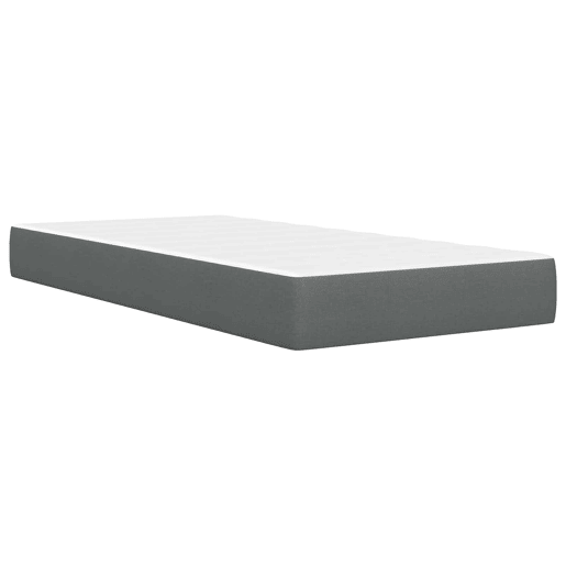 Estrutura de cama de solteiro para adultos com colchão - Cinza Escuro 100 x 200 cm tecido