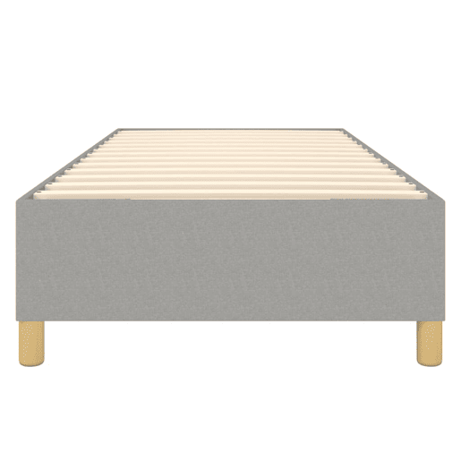 Estrutura de cama de solteiro para adultos com molas 100x200 cm tecido cinzento-claro