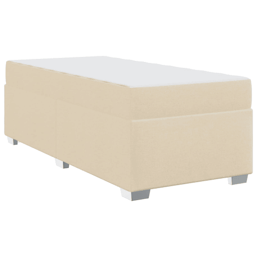 Estrutura de cama de solteiro para adultos com colchão Creme 90 x 190 cm tecido